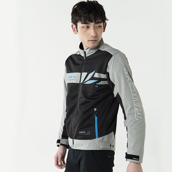 日本 RS TAICHI 太極 RSJ336 RACER MESH JACKET 防摔衣 RSTAICHI 灰藍