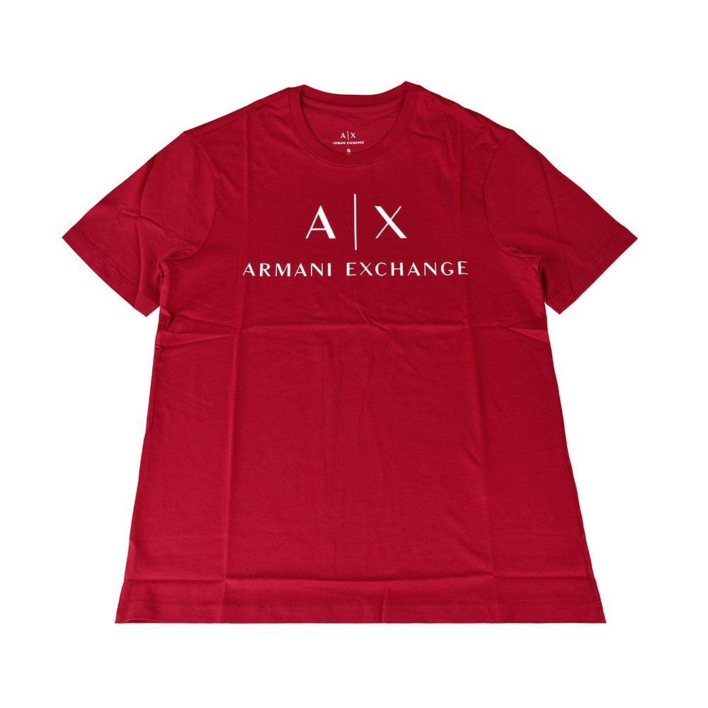 A│X Armani Exchange經典字母LOGO造型純棉短T(XS/S/M/L/紅x白字)