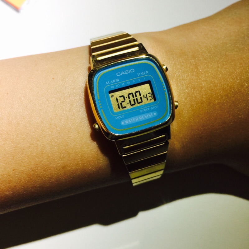 Ptt 小金錶卡西歐casio 文青湖水藍 蝦皮購物