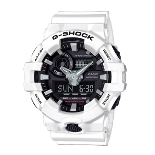 【CASIO 卡西歐】雙顯經典街頭時尚運動錶 白x黑 GA-700-7ADR