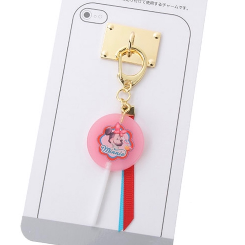 日本迪士尼 米妮 棒棒糖造型手機吊飾