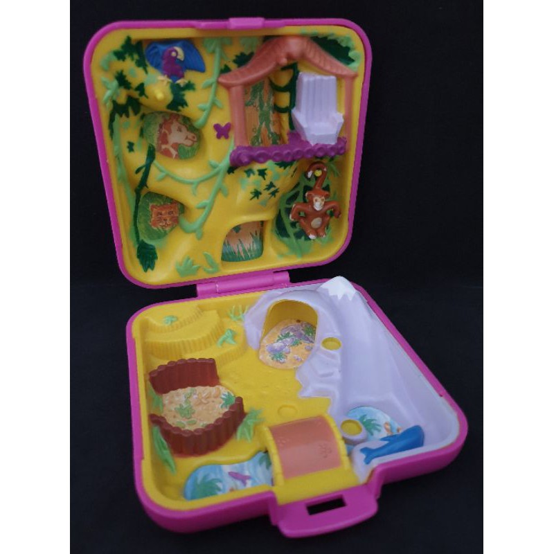 Polly Pocket 動物園寶盒 附猴子 芭莉口袋娃娃 口袋芭比