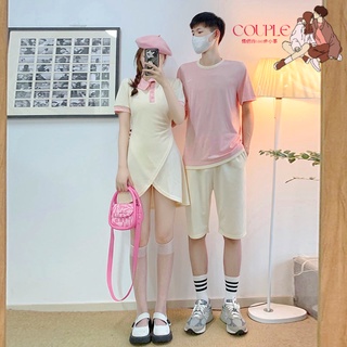 【COUPLE】💗💗情侶裝你衣我裙夏裝裙子套裝一裙一衣潮流設計感小眾連衣裙