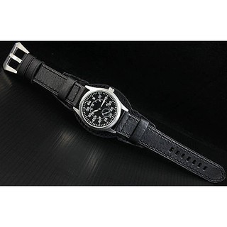 22mm真皮錶帶～iwc的新衣 bund watch strap飛行軍錶風格panerai