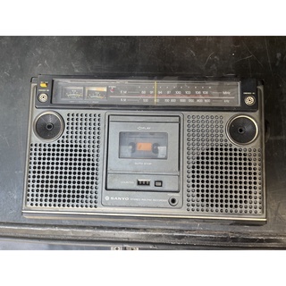 復古收藏卡帶式電台手提音響SANYO stereo AM/FM recorder