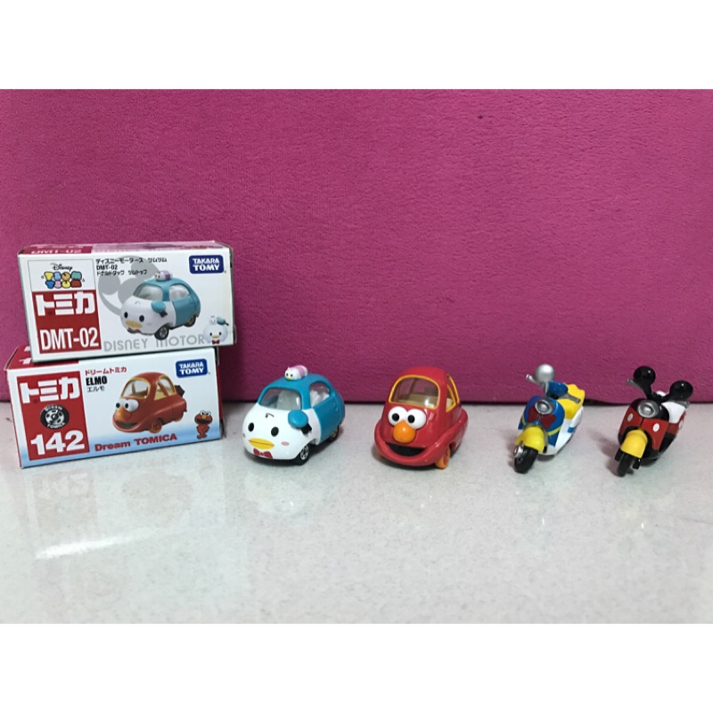 Tomica 小車車 疊疊樂款唐老鴨 芝麻街Elmo 機車款唐老鴨米奇