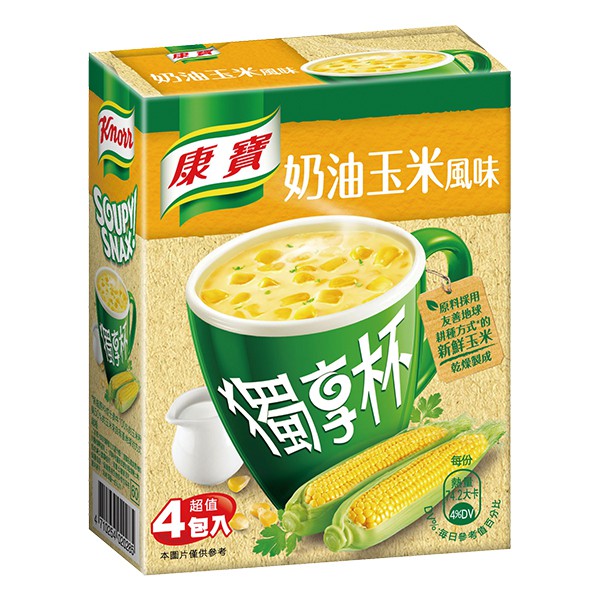 康寶奶油風味獨享杯玉米18gx4入 盒 大潤發 蝦皮購物