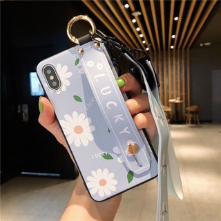 現貨🔜出貨 iPhone 7/8 小雛菊🌼淺紫色手機殼套 追劇腕帶手機殼 附頸掛繩