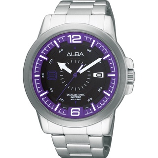 ALBA ACTIVE 大世紀爭霸腕錶(AS9161X)-黑x紫/44mm