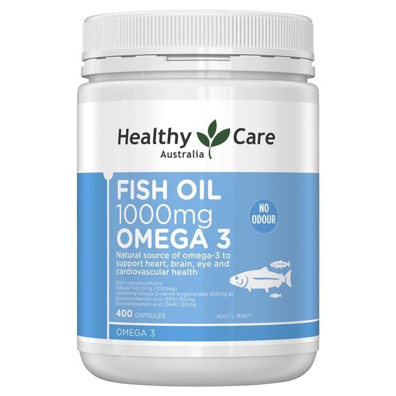 Viên uống dầu cá Omega-3 Healthy Care của Úc 1000mg 400 viên
