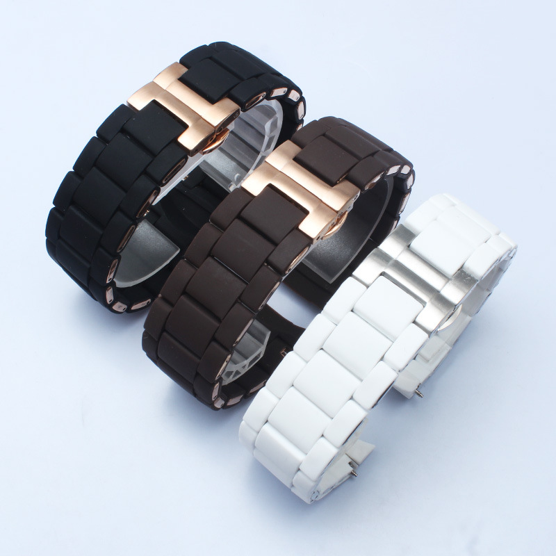 【SPG】Armani錶帶 膠包鋼錶帶適配阿瑪尼Arman手錶AR5920/AR5906/AR5905男女不銹鋼 阿瑪尼