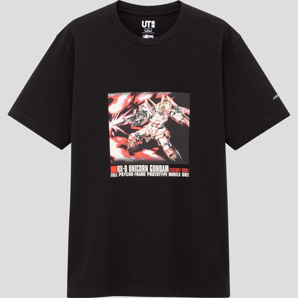 「bn超級邦妮」 UNIQLO x GUNDAM RX-0 獨角獸 鋼彈 聯名 短袖 短T Logo UT 優衣庫 黑色