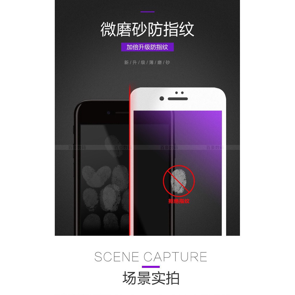 蘋果X iPhone XS max XR 8plus 7 6s + 抗藍光紫光磨砂鋼化膜