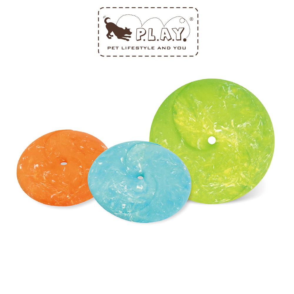 【美國P.L.A.Y.】果凍寵物飛盤玩具｜ 矽膠飛盤寵物玩具耐咬訓練飛盤-3色2尺寸