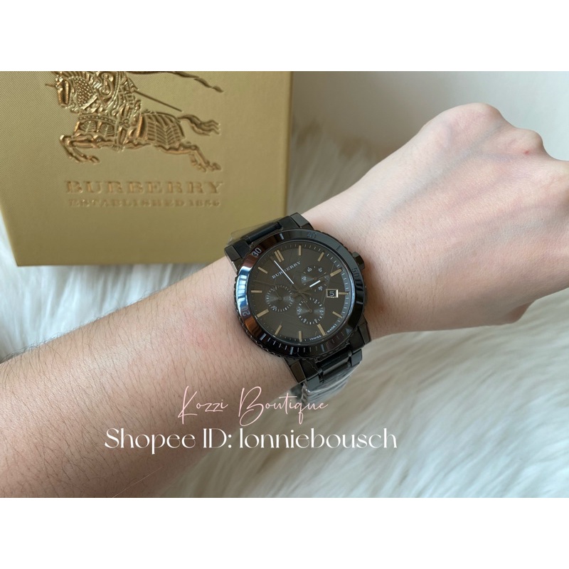 Burberry bu9381 bu9380 正品 全黑 鋼帶 黑鋼 戰馬錶 戰馬 三眼計時 BU 錶 bu 手錶