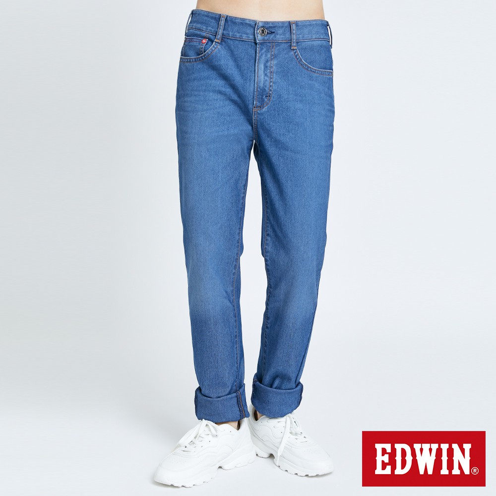 EDWIN 男款 加大碼 迦績EJ7透氣錐形牛仔褲(中古藍)