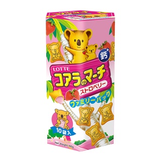 LOTTE樂天 小熊餅乾 家庭號-草莓風味 195g【Donki日本唐吉訶德】