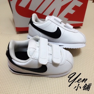 《YEN小舖》NIKE CORTEZ BASIC SL (TDV) 阿甘 白黑 小童鞋 904769-102