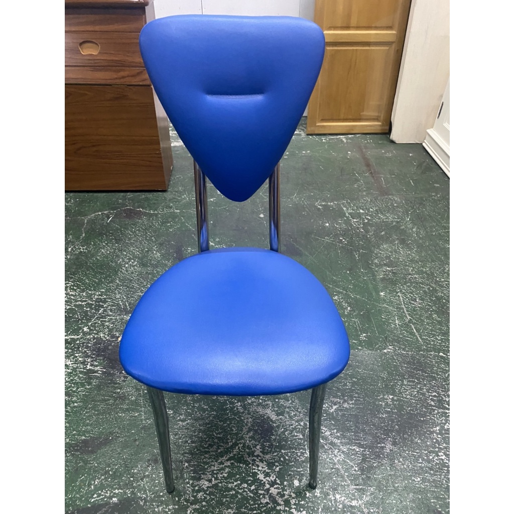 二手家具全省估價(大台北冠均 新五店)二手貨中心--簡約優質舒適藍色皮餐椅 洽談椅 房間椅 餐廳椅 C-0123004