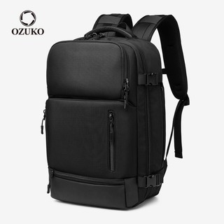 Ozuko 大容量 USB 充電男士筆記本電腦商務揹包防水旅行袋