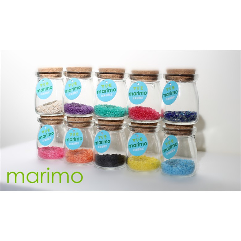 幸福 Marimo 綠藻球1顆+造型砂+海樹+小牛奶 玻璃瓶 (瓶身5.5X8CM)