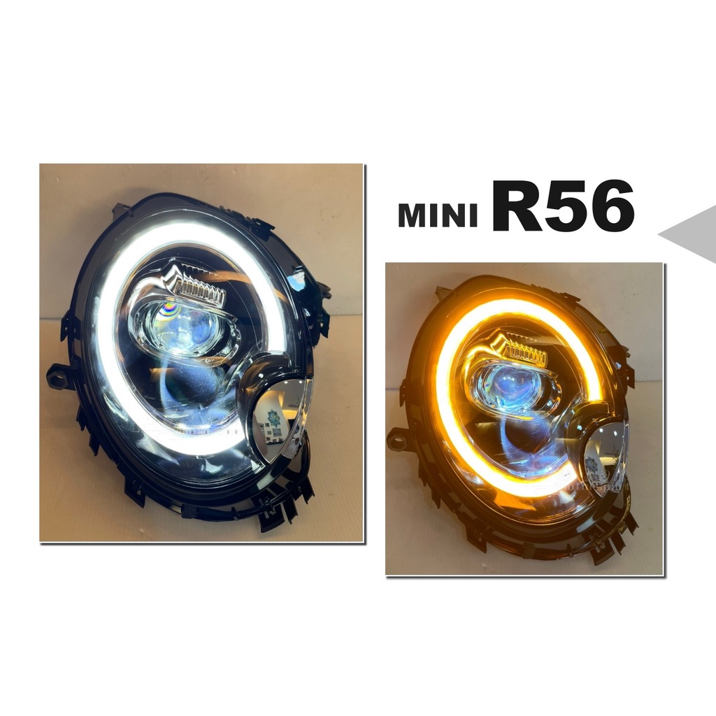 》傑暘國際車身部品《全新 MINI R56 黑框 全LED 雙功能 日行燈 跑馬流水方向燈 大燈 頭燈