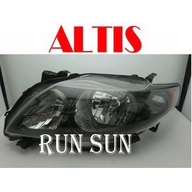 ●○RUN SUN 車燈,車材○● 全新 豐田 2008 2009 2010 ALTIS 10代 美規黑框 大燈 一對