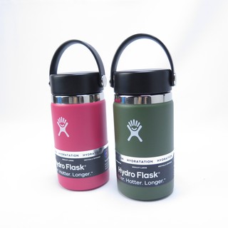 Hydro Flask 寬口真空保溫鋼瓶 12OZ 不鏽鋼 HFW12BTS306 綠/粉 送水瓶刷