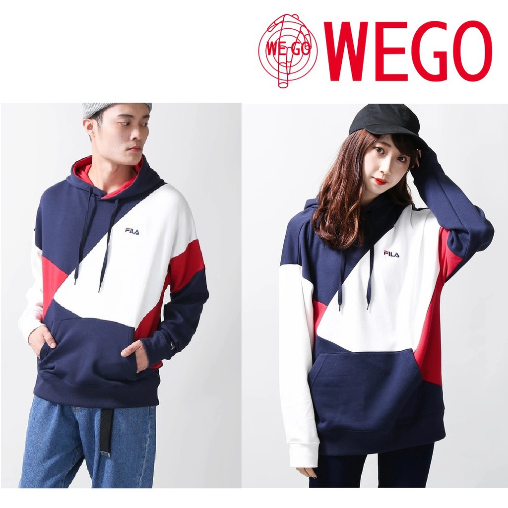 【彩購屋】現貨 日本 WEGO ★ FILA 棉質 帽T 大學T 長袖帽T 長袖上衣 休閒服 L號 男女皆適穿