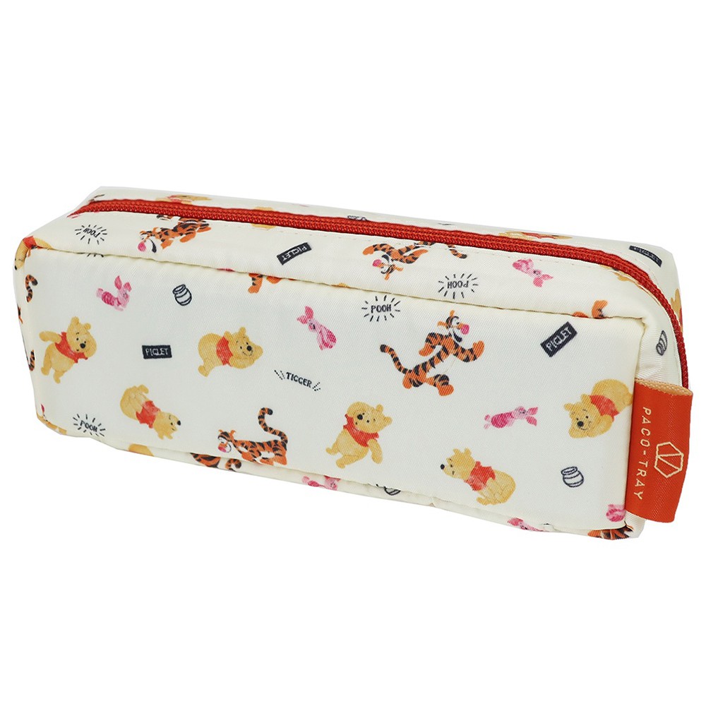 Kamio Japan 雙拉鍊托盤式筆袋筆箱化妝包收納包迪士尼小熊維尼和跳跳虎和小豬 蝦皮購物