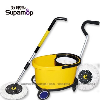 =海神坊=MS01臺灣製 好神拖 L740商用手壓式拖把組 手壓式防潑水設計360度旋轉拖把組1桶1拖2布 2入3900