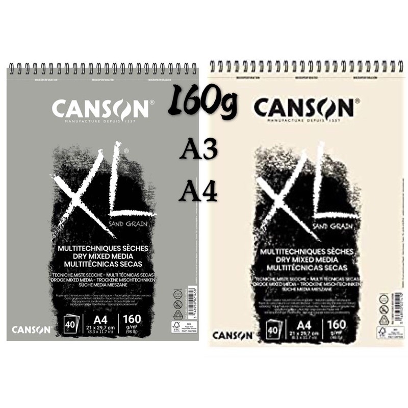 贈品 CANSON XL SAND GRAIN 160g 40張 高級灰 奶油 沙粒紙 沙面紙 色紙 鉛筆 粉彩紙 炭筆