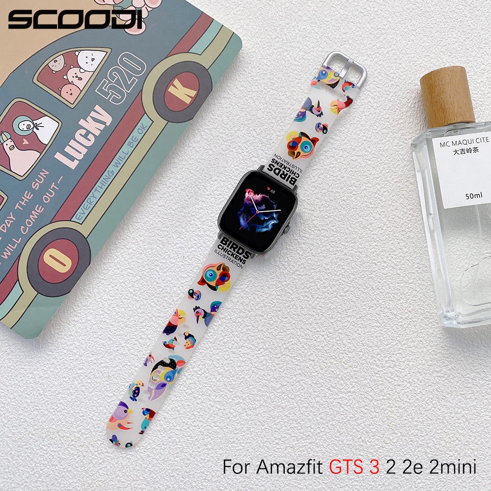 Huami Amazfit GTS 4 3 / GTS 2 2e 2mini / 4Mini 腕帶手鍊的透明圖案矽膠錶帶