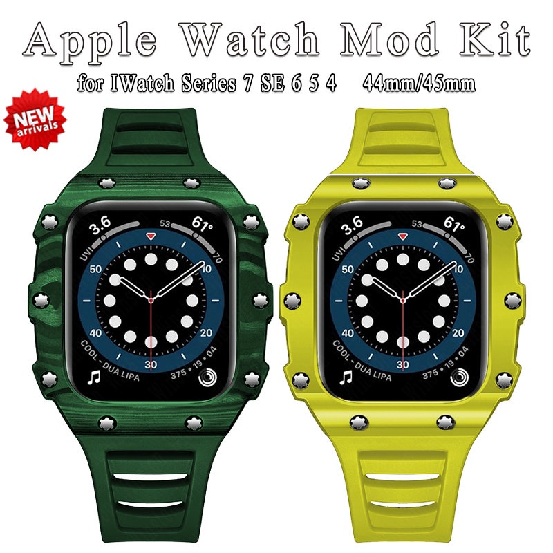 橡膠錶帶適用於 Apple Watch 錶帶碳陶瓷蘋果手錶 S8 7 SE 6 5 4 3 2 1 修改後設置 38Mm