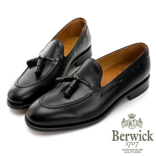 【BERWICK】西班牙進口-固特異工藝皮繩流蘇休閒樂福鞋 -黑 515027KM