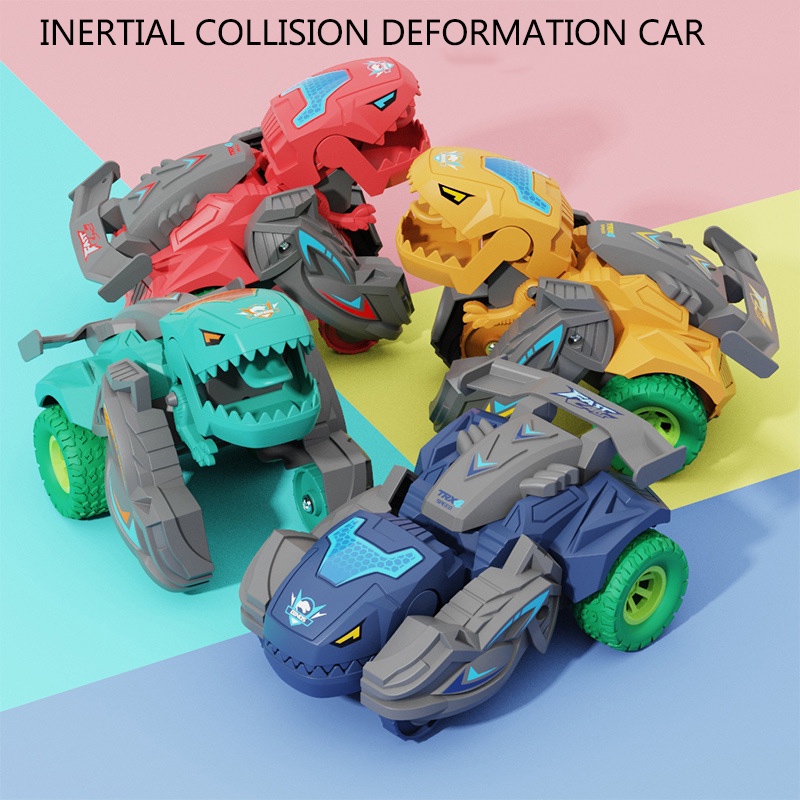 兒童 12 厘米恐龍變形汽車玩具自動恐龍恐龍變形金剛玩具車玩具男孩