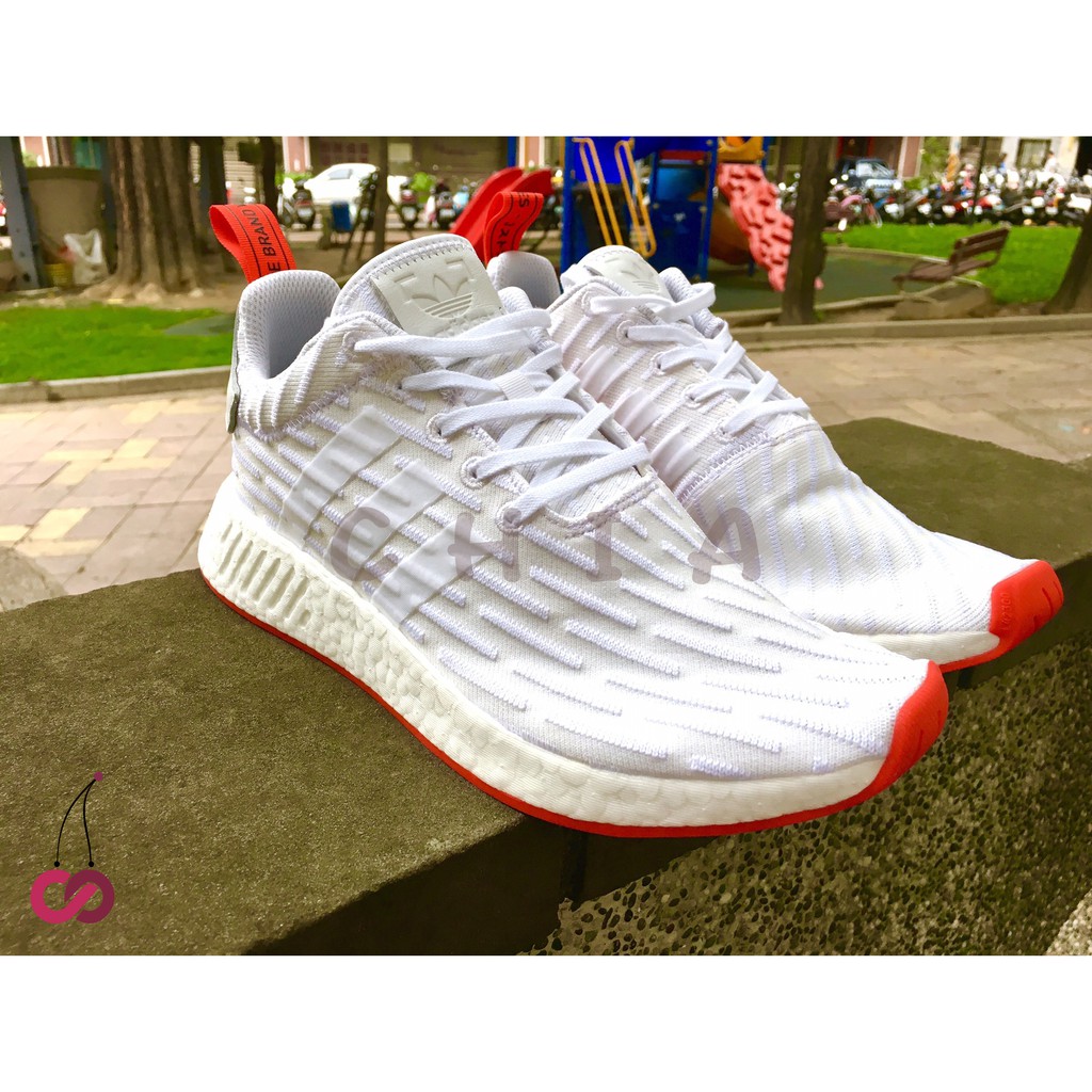 正品現貨 出清🍒Adidas NMD R2 白紅 (BA7253)