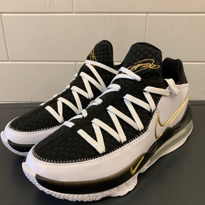 現貨 Nike 籃球鞋 Lebron 17 Low EP XVII 低筒 白黑金  詹姆斯 男鞋 CD5006-101