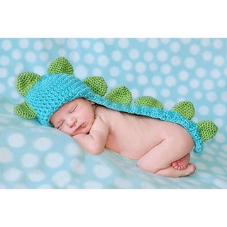 『寶寶寫真』恐龍造型 新生兒針織服裝 寫真攝影道具 QBABY SHOP