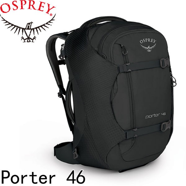 【OSPREY 美國 Porter 46《黑》】Porter 46/登山包/登山/健行/自助旅行/雙肩背包/悠遊山水