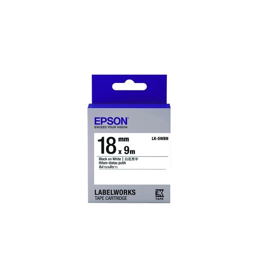 EPSON 愛普生 LK-5WBN 18mm 白底黑字 一般標籤帶