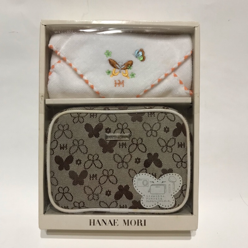 蝴蝶夫人HanaeMori化妝包+手帕