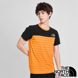【THE NORTH FACE 美國】男 快乾圓領短袖 T恤『條紋黃』NF0A498G