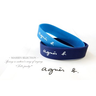 REPL) 深藍色 / agnès b 矽膠手環 手環 運動手環 飾品 agnes b. LX
