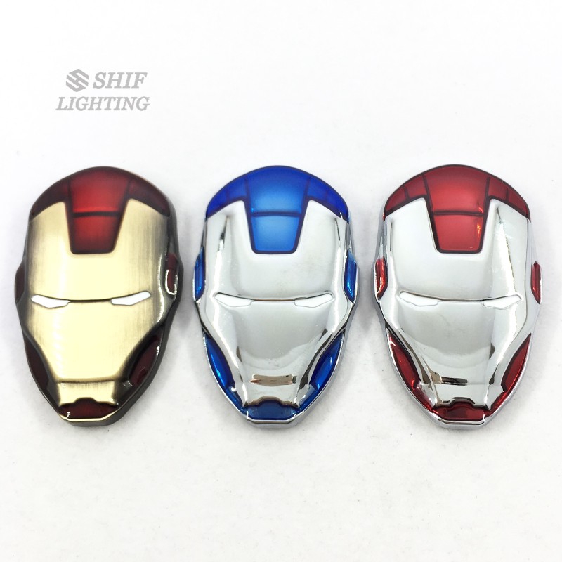 1 x 3D 金屬 Iron Man 紅色/金色/藍色 鋼鐵人 徽標 汽車摩托車 裝潢 車標 徽章 貼紙 貼花 標貼