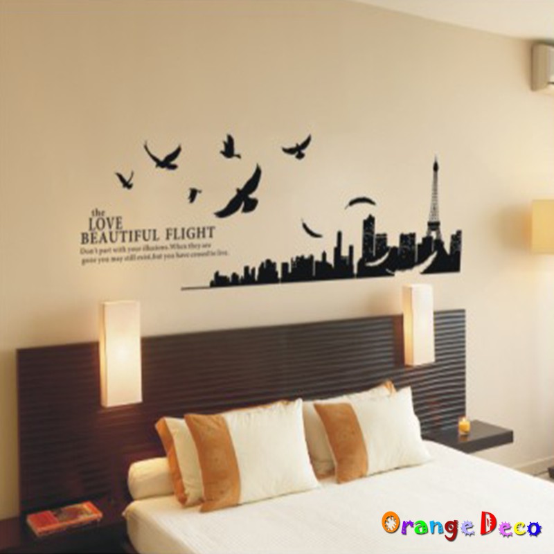 【橘果設計】城市剪影之巴黎 壁貼 牆貼 壁紙 DIY組合裝飾佈置