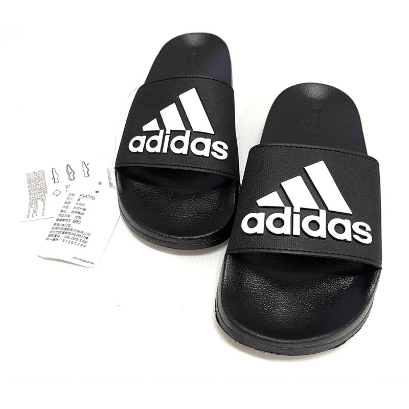 鞋之誠  【ADIDAS】~愛迪達  輕量款 拖鞋 F34770黑色 4-13號