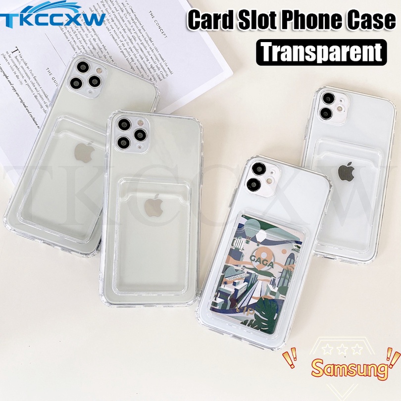 三星 Galaxy S21 S20 S22 Ultra S20 S21 S22 Plus 手機殼超薄透明透明錢包信用卡包