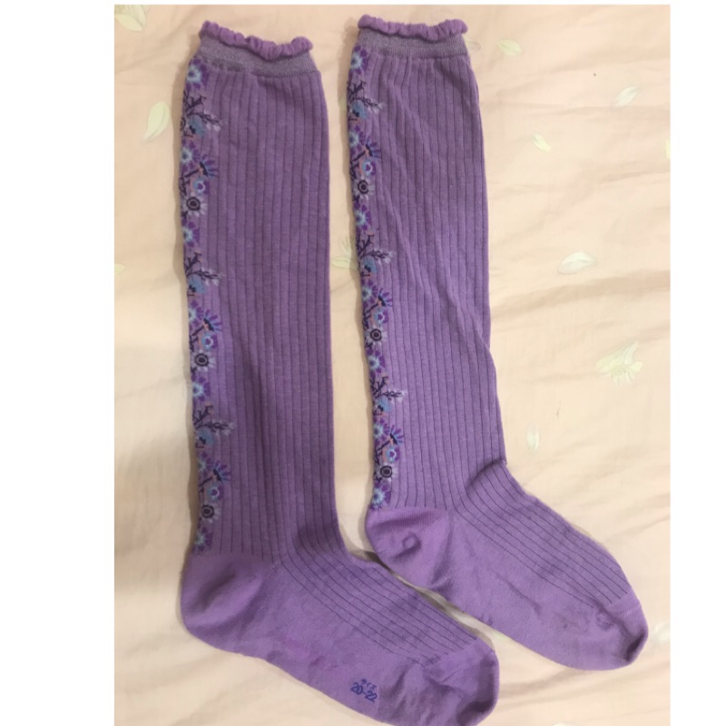 Anna sui紫色及膝襪20-22cm