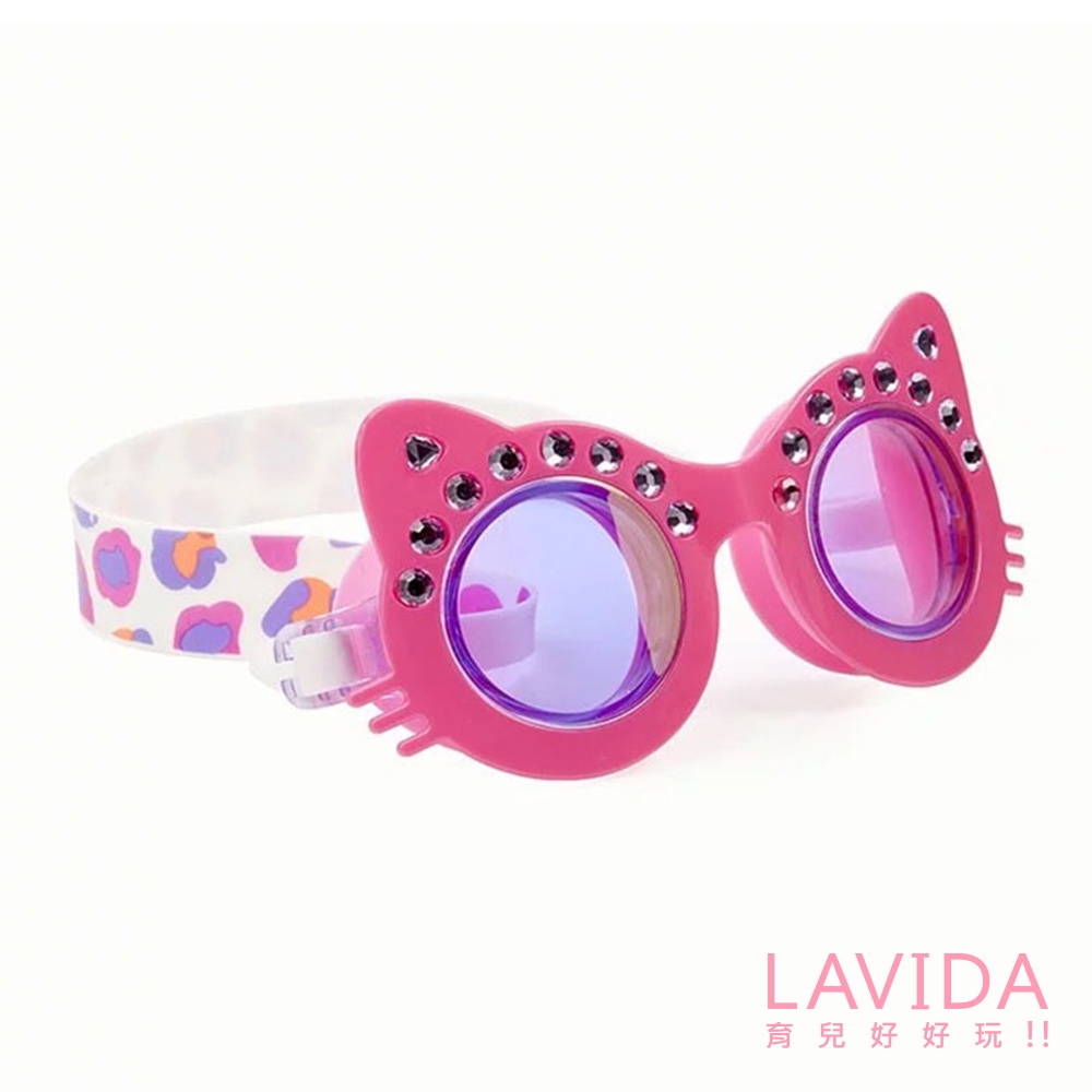 【美國Bling2o】時尚兒童泳鏡-小貓咪鏡框 蛙鏡 游泳配件 造型泳鏡（LAVIDA官方直營）